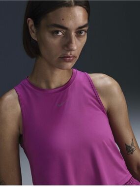 Nike One Classic Dri-FIT Cropped Tank Top Pink Womens Size M NEW